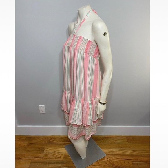 Pink & Green Tiered Halter Multi Dress - Picture 12 of 13